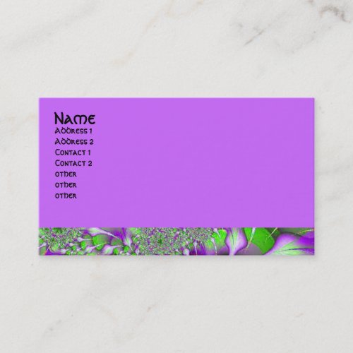 purple green fractal business card template