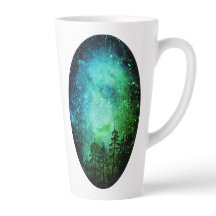 Purple & Green Galaxy Latte Mug