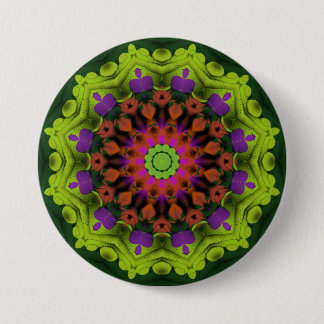 Purple Green : Geometric Mandala Art Button
