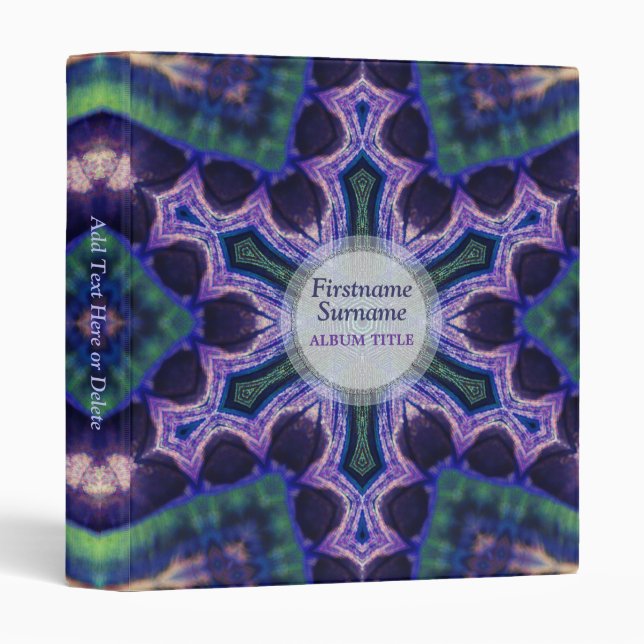 Purple Green Geometric Star Avery Binder (Front/Spine)
