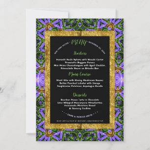 Purple Green Geometry Energy Special Event Menu Ta Invitation