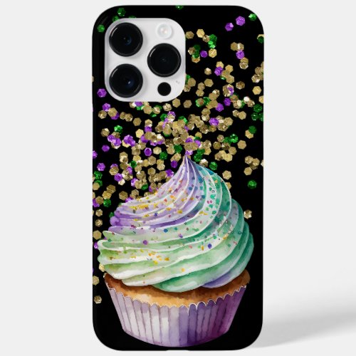 PURPLE GREEN GOLD MARDI GRAS CUPCAKE Case_Mate iPhone 14 PRO MAX CASE