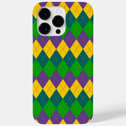 PURPLE GREEN GOLD MARDI GRAS DIAMOND PATTERNS Case_Mate iPhone 14 PRO MAX CASE