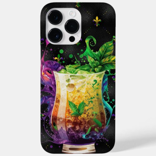 PURPLE GREEN GOLD MARDI GRAS FESTIVE BEVERAGES Case_Mate iPhone 14 PRO MAX CASE