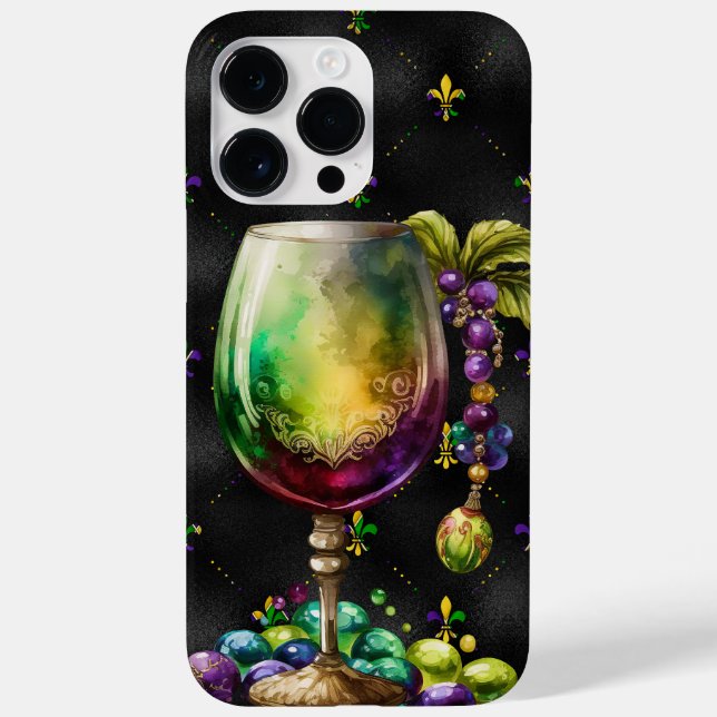 PURPLE GREEN GOLD MARDI GRAS FESTIVE BEVERAGES Case-Mate iPhone CASE (Back)