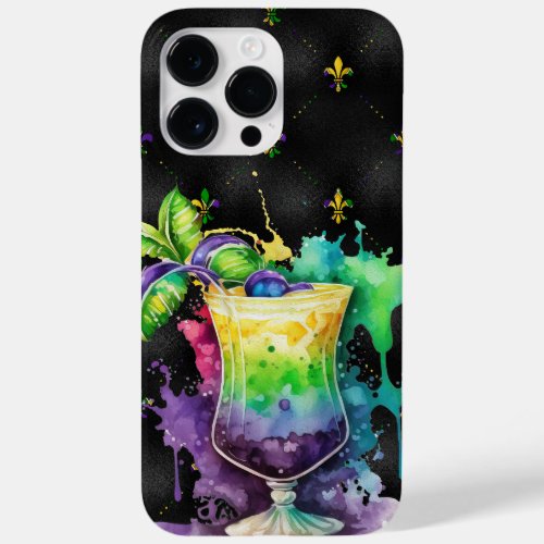 PURPLE GREEN GOLD MARDI GRAS FESTIVE BEVERAGES Case_Mate iPhone 14 PRO MAX CASE