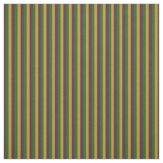 Purple, Green & Gold Mardi Gras Striped Fabric
