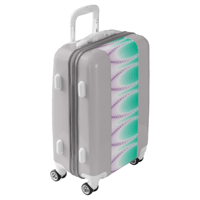 Purple Green Gradient Fractal Pattern Luggage (Rotated Left)