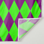 Purple Green Harlequin Checkered Design  Fabric