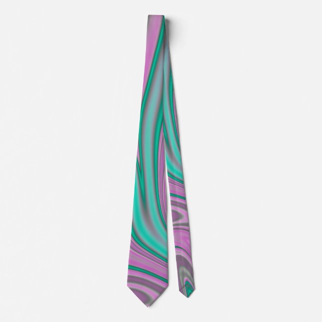 Purple & Green Holographic Swirl  Neck Tie (Front)