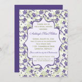 Purple, Green, Ivory Floral Bridal Shower Invitation (Front/Back)