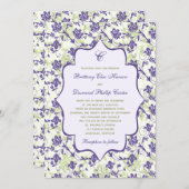 Purple Green Ivory Floral Wedding Invitation (Front/Back)