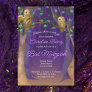 Purple, Green Leaves, Owls Bat Mitzvah Invitation