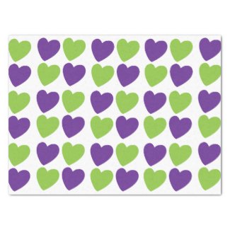 Purple Green Love Hearts Pattern