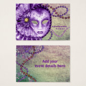 Purple Green Masquerade Party Admission Tickets (Front & Back)