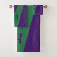 Purple green modern elegant chic bold monogrammed