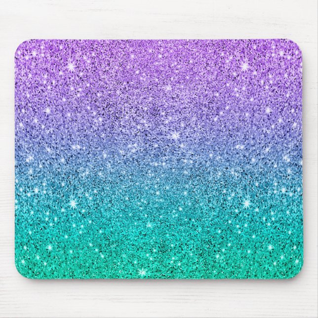 Purple & green ombre glitter & sparkles texture mouse pad (Front)