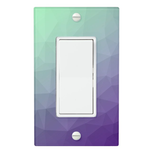 Purple green ombre gradient geometric mesh light switch cover (In Situ)