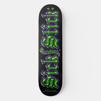 Purple & Green on Black ~ Sick Stick Logo Pro Deck