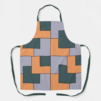 Purple Green Orange Squares Geometric Pattern