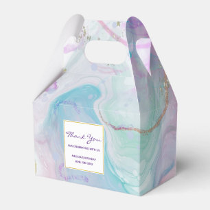 Purple, Green, Pink Flowing Colors Elegant Favor Boxes