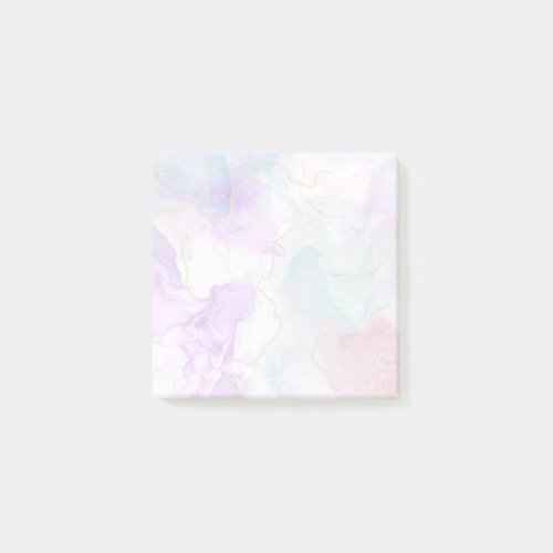 Purple Green Pink Flowing Colors Elegant Post_it Notes