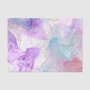 Purple, Green, Pink Flowing Colors Elegant Tissue Paper