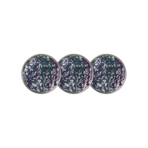 Purple, Green, Pink, Marble Artwork Golf Ball Marker