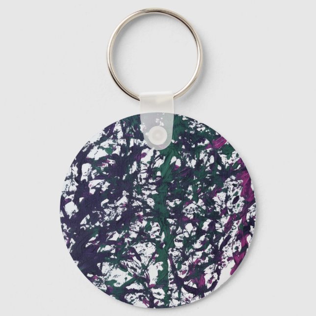 Purple, Green, Pink, Marble Artwork Keychain (Front)