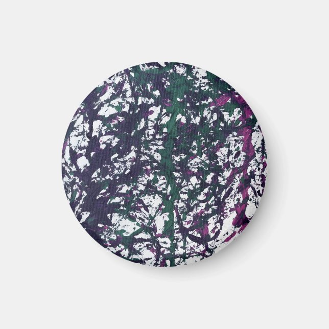 Purple, Green, Pink, Marble artwork Magnet (Front)