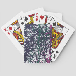 Purple, Green, Pink, Marble Artwork Poker Cards