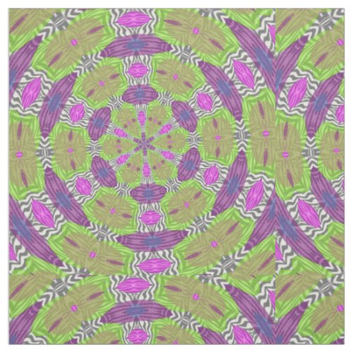 Purple Green Pink Zebra Animal Circle Pattern Fabric