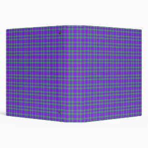 Purple Green Plaid Pattern 3 Ring Binder