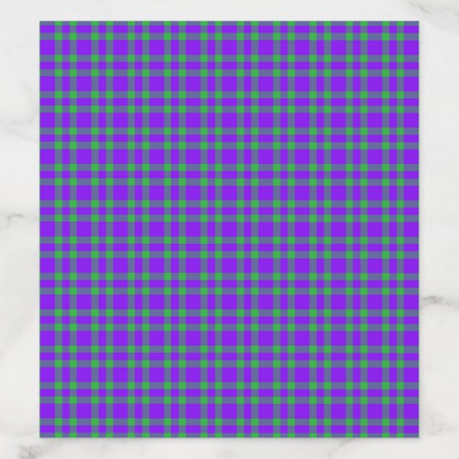 Purple Green Plaid Pattern Envelope Liner (Design)