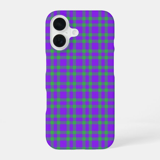 Purple Green Plaid Pattern Iphone Case (Back)