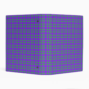 Purple Green Plaid Pattern Mini Binder