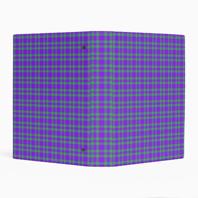 Purple Green Plaid Pattern Mini Binder (Background)