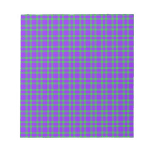 Purple Green Plaid Pattern Notepad