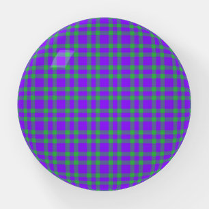 Purple Green Plaid Pattern Paperweight