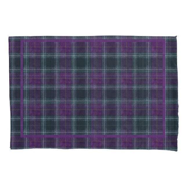 Purple & Green Plaid Pillow Case (Front-Left)