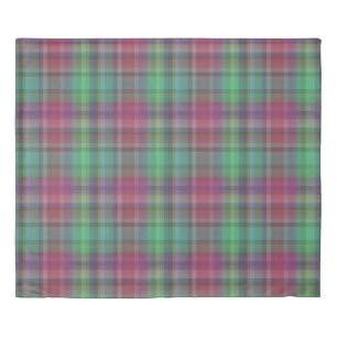 Purple Green Plaid Reversible Country Duvet Cover