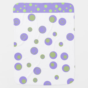 Purple Green Polka Dot Unisex Baby Blanket