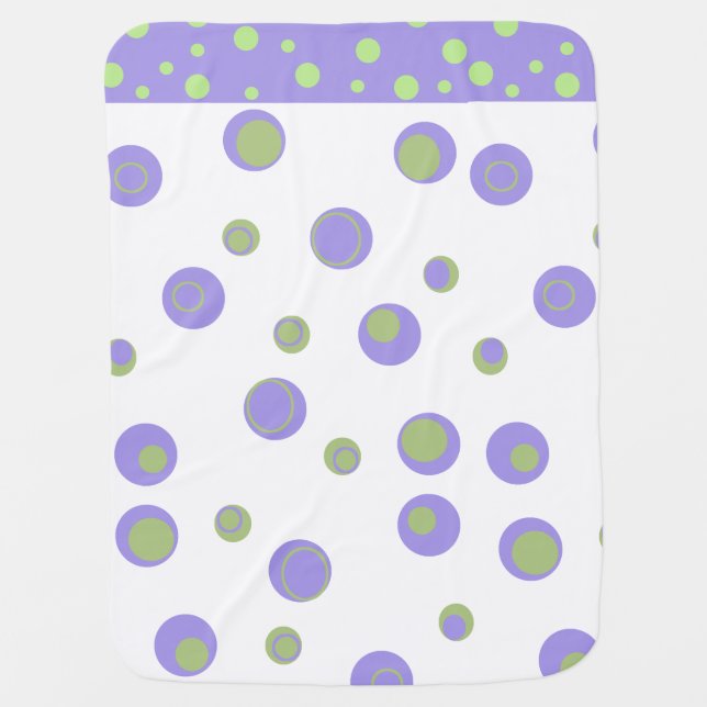 Purple Green Polka Dot Unisex Baby Blanket (Front)