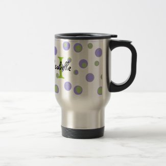 Purple Green Polka Dots Monogrammed