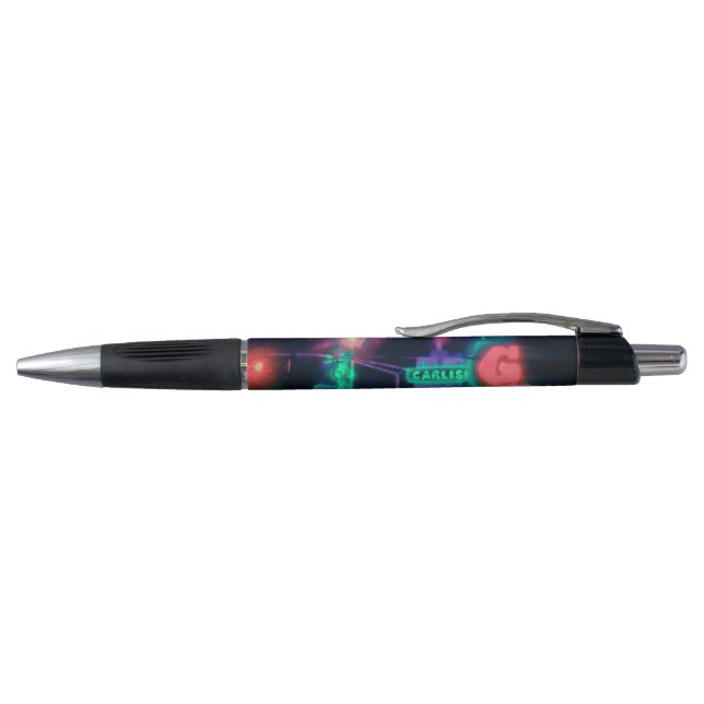 Purple Green Red Neon Lights Rainy Night Pen (Top)