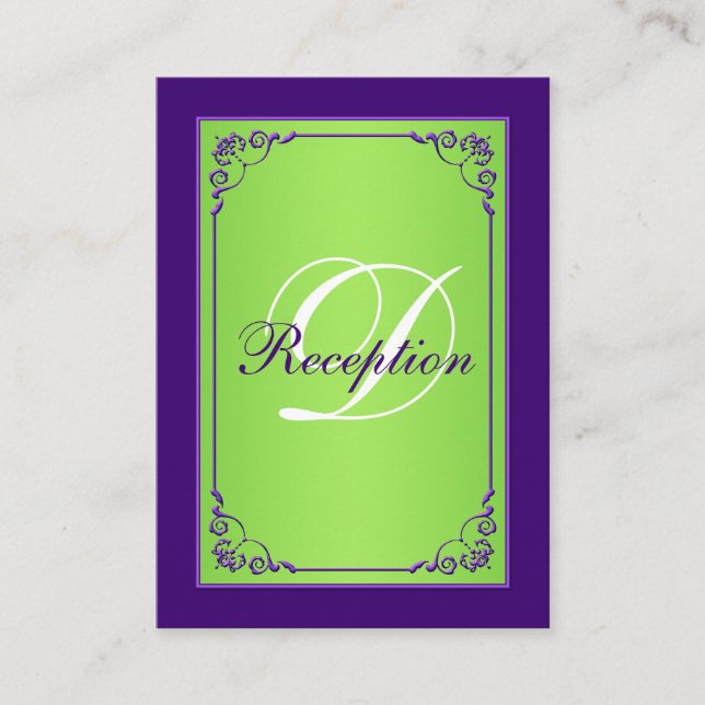 Purple, Green Scroll Reception Enclosure Card (Front)