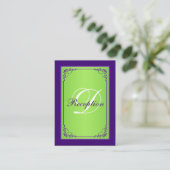 Purple, Green Scroll Reception Enclosure Card (Standing Front)