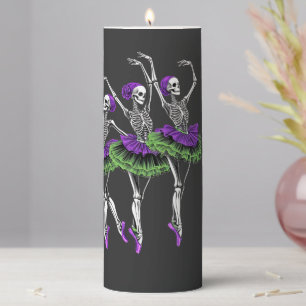 Purple Green Skeleton Ballerina Candle