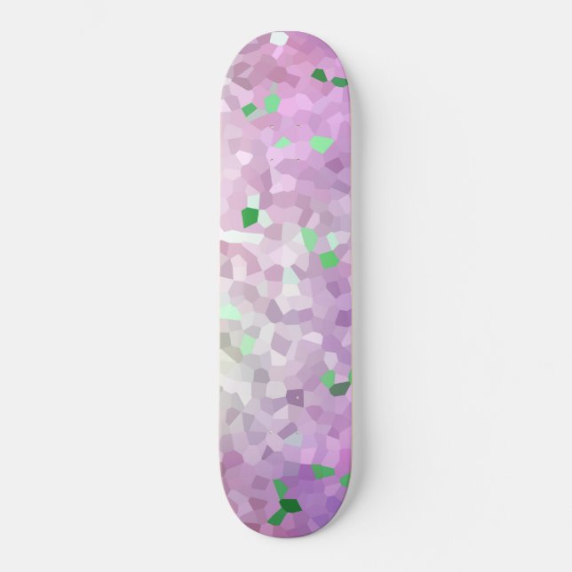 Purple Green Sparkle Space talk  skateboard (Front)