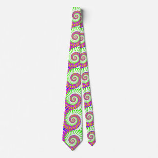 Purple Green Spiral Neck Tie